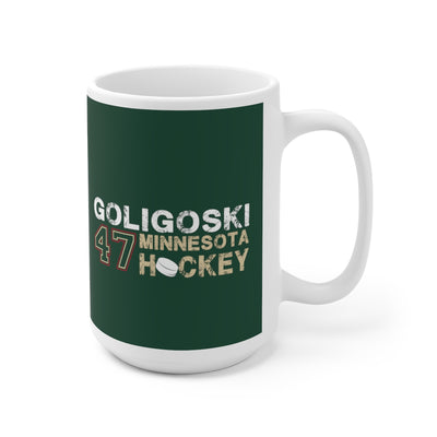 Goligoski 47 Minnesota Hockey Ceramic Coffee Mug In Forest Green, 15oz