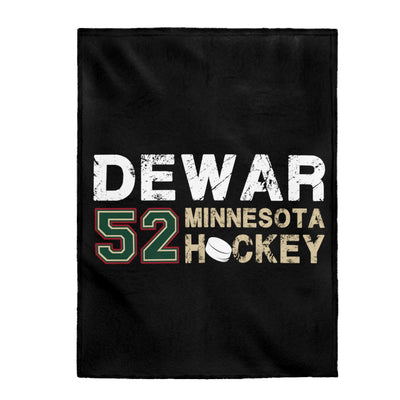 Dewar 52 Minnesota Hockey Velveteen Plush Blanket