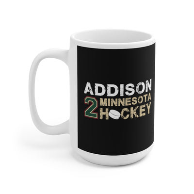 Addison 2 Minnesota Hockey Ceramic Coffee Mug In Black, 15oz