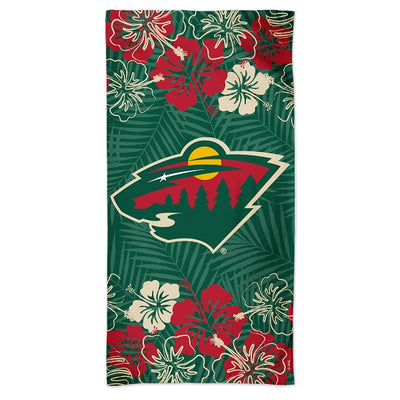 Minnesota Wild Hawaiian Floral Pool Beach Towel