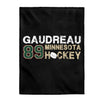 Gaudreau 89 Minnesota Hockey Velveteen Plush Blanket