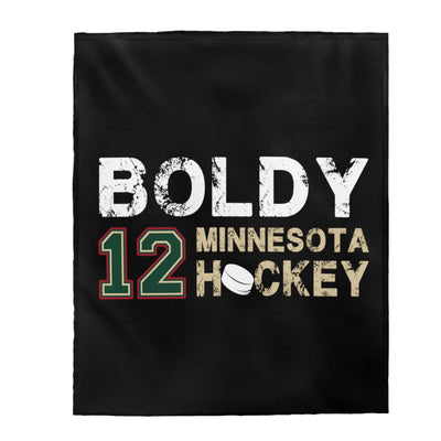 Boldy 12 Minnesota Hockey Velveteen Plush Blanket