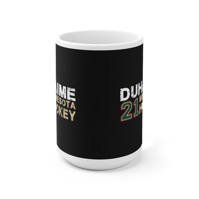 Duhaime 21 Minnesota Hockey Ceramic Coffee Mug In Black, 15oz
