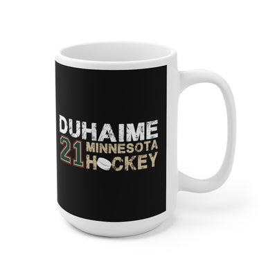 Duhaime 21 Minnesota Hockey Ceramic Coffee Mug In Black, 15oz
