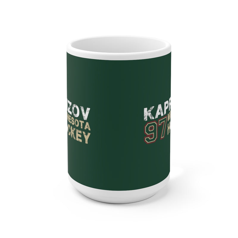 Kaprizov 97 Minnesota Hockey Ceramic Coffee Mug In Forest Green, 15oz