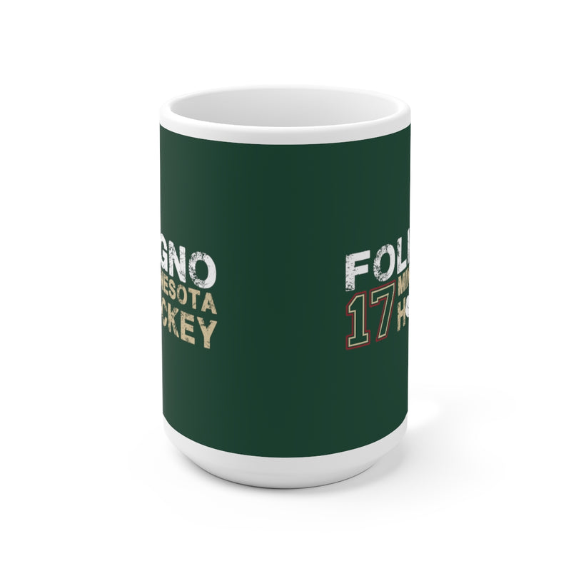 Foligno 17 Minnesota Hockey Ceramic Coffee Mug In Forest Green, 15oz