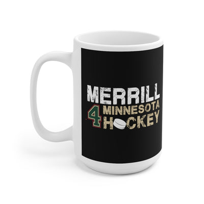 Merrill 4 Minnesota Hockey Ceramic Coffee Mug In Black, 15oz