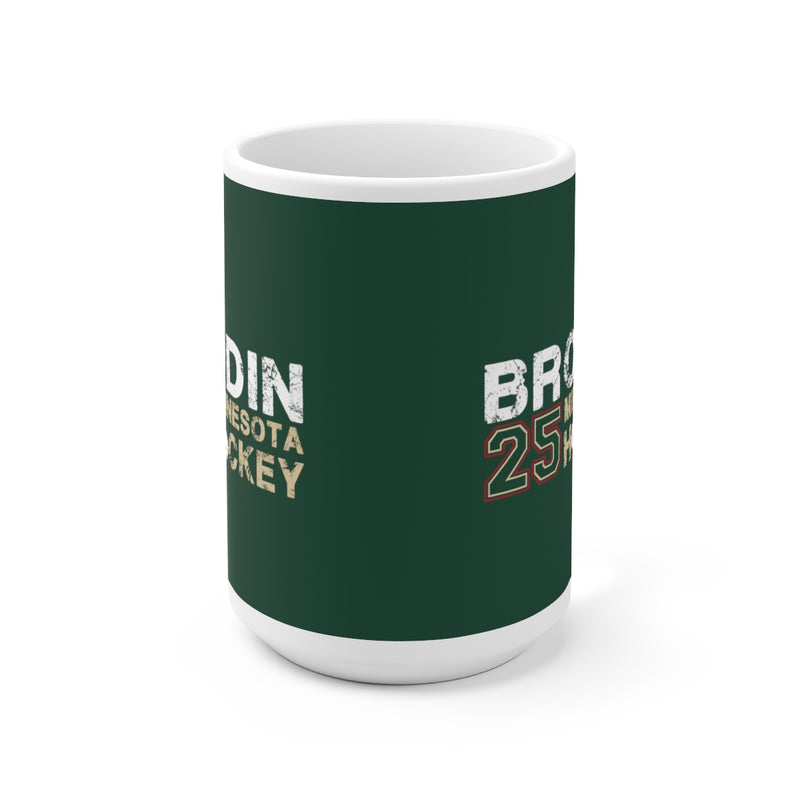 Brodin 25 Minnesota Hockey Ceramic Coffee Mug In Forest Green, 15oz