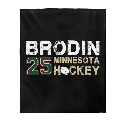 Brodin 25 Minnesota Hockey Velveteen Plush Blanket