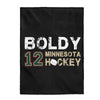 Boldy 12 Minnesota Hockey Velveteen Plush Blanket