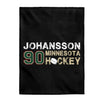 Johansson 90 Minnesota Hockey Velveteen Plush Blanket
