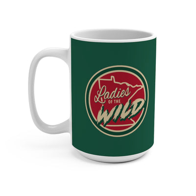 Ladies Of The Wild Ceramic Coffee Mug In Forest Green, 15oz
