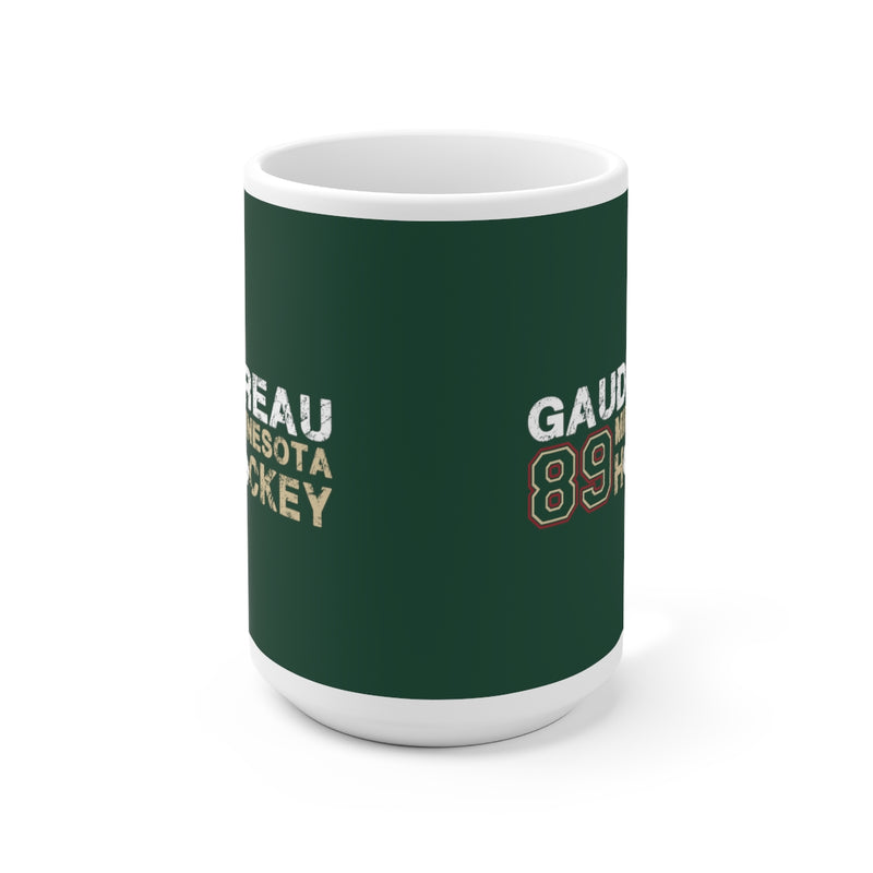 Gaudreau 89 Minnesota Hockey Ceramic Coffee Mug In Forest Green, 15oz
