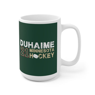 Duhaime 21 Minnesota Hockey Ceramic Coffee Mug In Forest Green, 15oz
