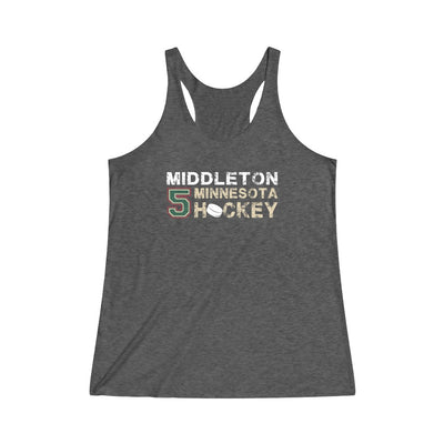 Middleton 5 Minnesota Hockey Women's Tri-Blend Racerback Tank Top