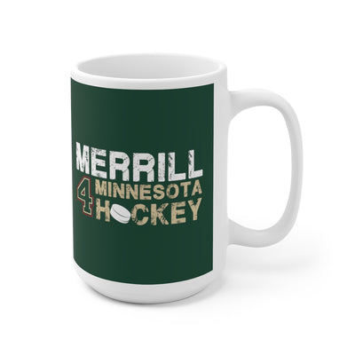 Merrill 4 Minnesota Hockey Ceramic Coffee Mug In Forest Green, 15oz