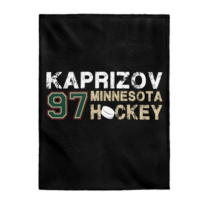 Kaprizov 97 Minnesota Hockey Velveteen Plush Blanket