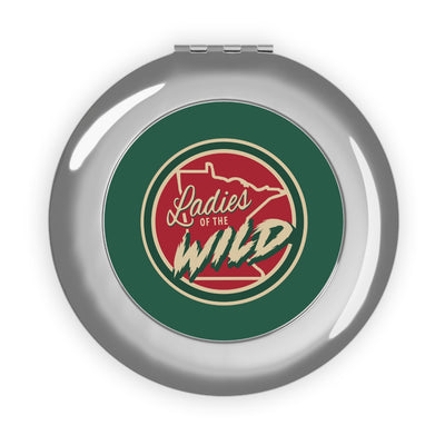Ladies Of The Wild Compact Travel Mirror In Forest Green